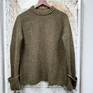 Vince Olive Green Wool Alpaca Blend Knit Sweater